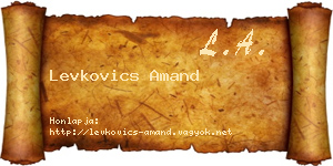 Levkovics Amand névjegykártya